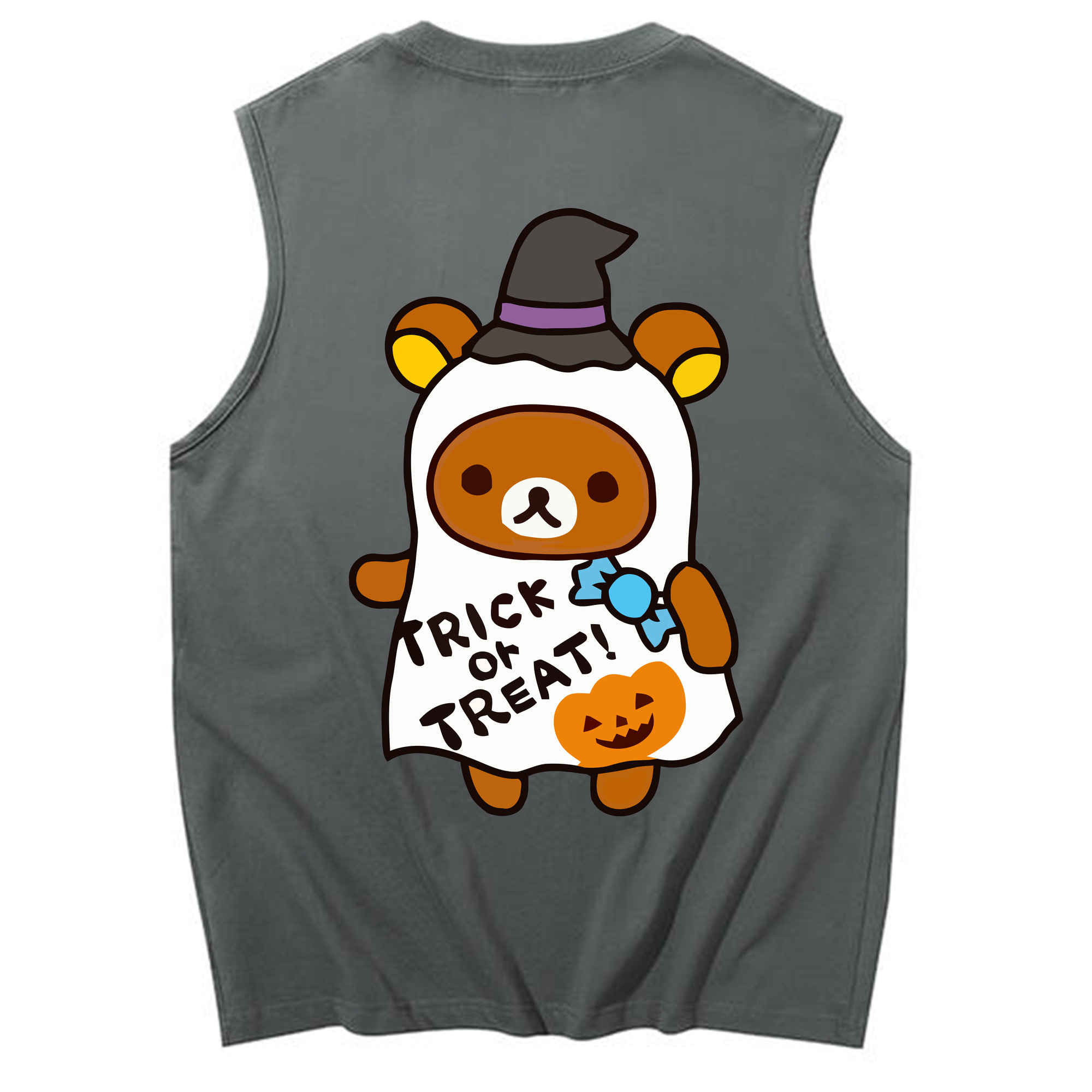 （画像用） リラックマ リラックマ キイロイトリ Rilakkuma Korilakkuma Kiiroitori コットン100％タンクトップ（背面プリント）